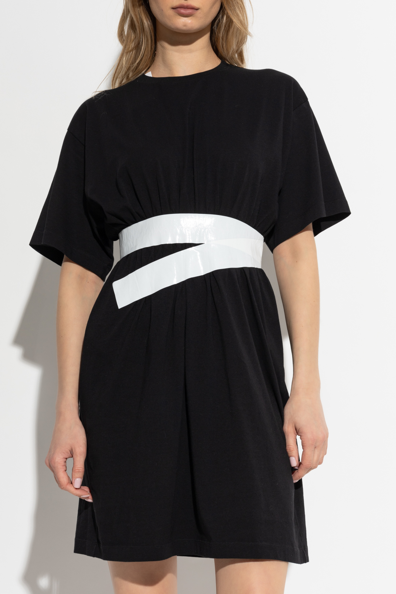 ワンピース MM6 MAISON MARGIELA Woman Dress Black S62DG0047M35441 900 MM6 Maison Margiela Single Sleeve Midi Dress | Black | FARFETCH